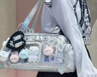 Cute Ita Bag, Kawaii Pin Display Bag, Anime Shoulder Bag, Cute Crossbody Bag With Clear Window, Japanese Style Purse, Gift For Anime Lovers