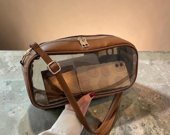 Cute Ita Bag, Transparent Window Pin, Kawaii Pin Display Bag, Harajuku Aethetic Shoulder Purse, Gift For Anime Lovers