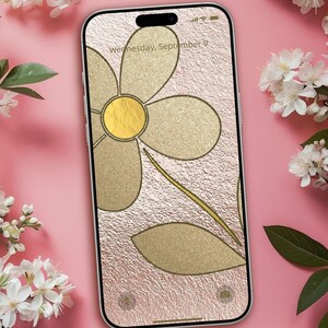 Floral Phone Wallpaper, Boho Metallic Digital Download for iPhone and Android