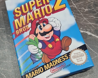 Super Mario Bros 2 (NES) Replacement Box - Handmade in UK