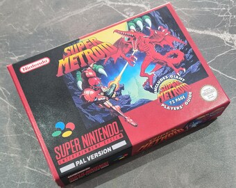 Super Metroid (SNES) Replacement Box & Tray - Handmade in UK