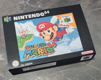 Super Mario 64 (N64) Replacement Box & Tray - Handmade in UK