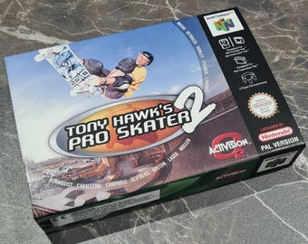 Tony Hawks Pro Skater 2 (N64) Replacement Box & Tray - Handmade in UK