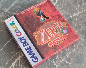 Zelda: Oracle of Seasons (Game Boy Color) Replacement Box & Tray - Handmade in UK