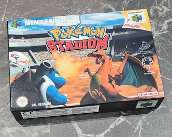 Pokemon Stadium (Custom Small) (N64) Replacement Box & Tray - Handmade in UK