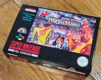 Super WrestleMania (SNES) Replacement Box & Tray - Handmade in UK