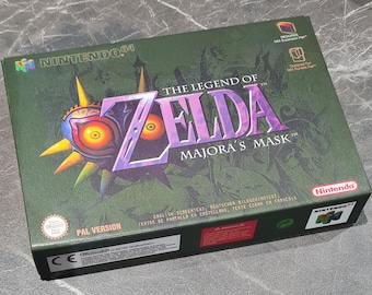 Zelda - Majora's Mask (N64) Replacement Box & Tray - Handmade in UK