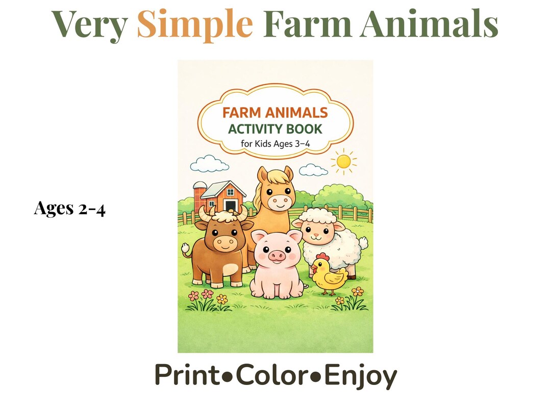Farm Animals Coloring Book for Toddlers Ages 2-4 | Preschool Printable ...