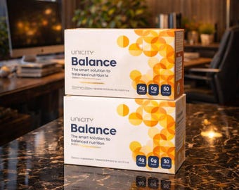 Mezcla para bebidas Unicity Balance y Unimate – Energía natural y apoyo al metabolismo / 30 porciones / Sin azúcar