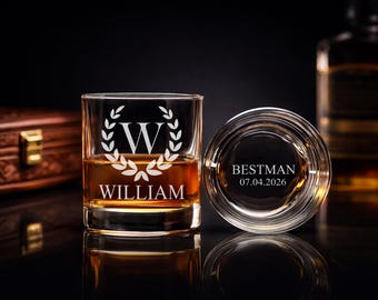 Vaso de whisky personalizado grabado, regalo para padrinos de boda, recuerdo personalizado para la fiesta nupcial