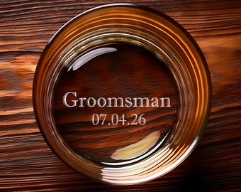 Vaso de whisky para padrinos de boda, grabado personalizado, regalo de boda para él.