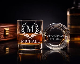 Vaso de whisky grabado a medida, regalo personalizado para padrinos de boda