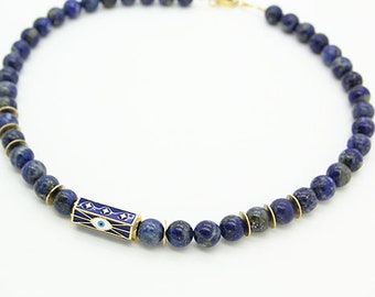 Bijoux Lapis Lazuli , Collier Lapis Lazuli, Collier bleu, Collier Oriental, pierre  Lapis Lazuli, cadeau pour la mère, fete des mère