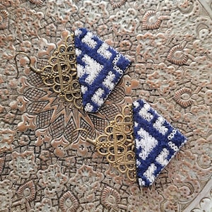Persian Earrings, Persian Jewelry, Oriental Earrings, Ethnic Earrings, Persian Pattern Earrings, Embroidery Earrings, Persian Gift Idea
