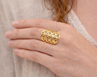 Persian Jewelry, flower of life jewelry, flower of life ring, adjustable flower of life ring, Spiritual jewelry, spiritual ring