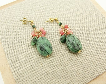 Persian Jewelry, Persian Earrings, Oriental Earrings, Green stone Earrings, Modern Ethnic Earring, Persian inspiration