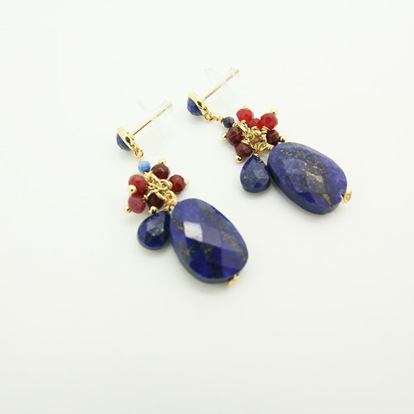 Bijoux persans, boucles persanes, boucles d’oreilles Lapis Lazuli, bijoux Lapis Lazuli, boucles d’oreilles orientales