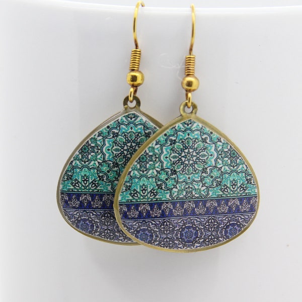 Persian Jewelry, Turquoise Patterns earrings, Persian Earrings, Oriental earrings, Persian patterns, Norooz Gift, عیدی