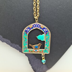 Persian jewelry, Persian necklace, Persian gift, bird necklace, Persian necklace with bird, freedom necklace, free bird