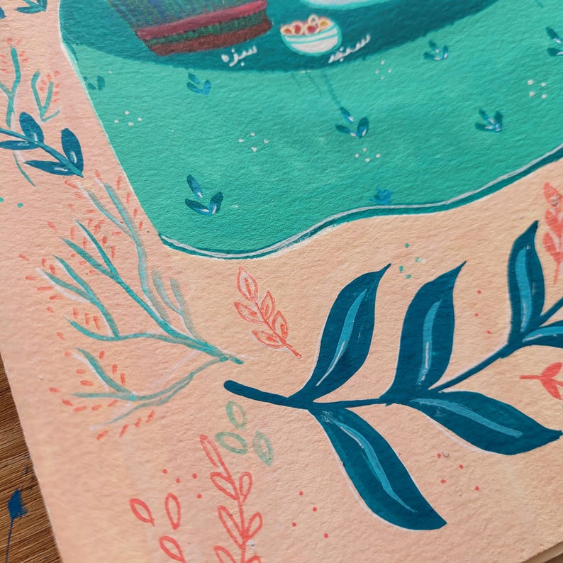 Original Illustration, Botanical Art , Norooz Illustration, Persian