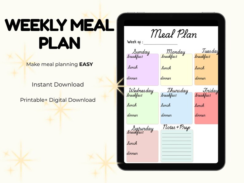 Busy Mom Meal Planner Printable | High Protein Meal Plan | Grocery List ...