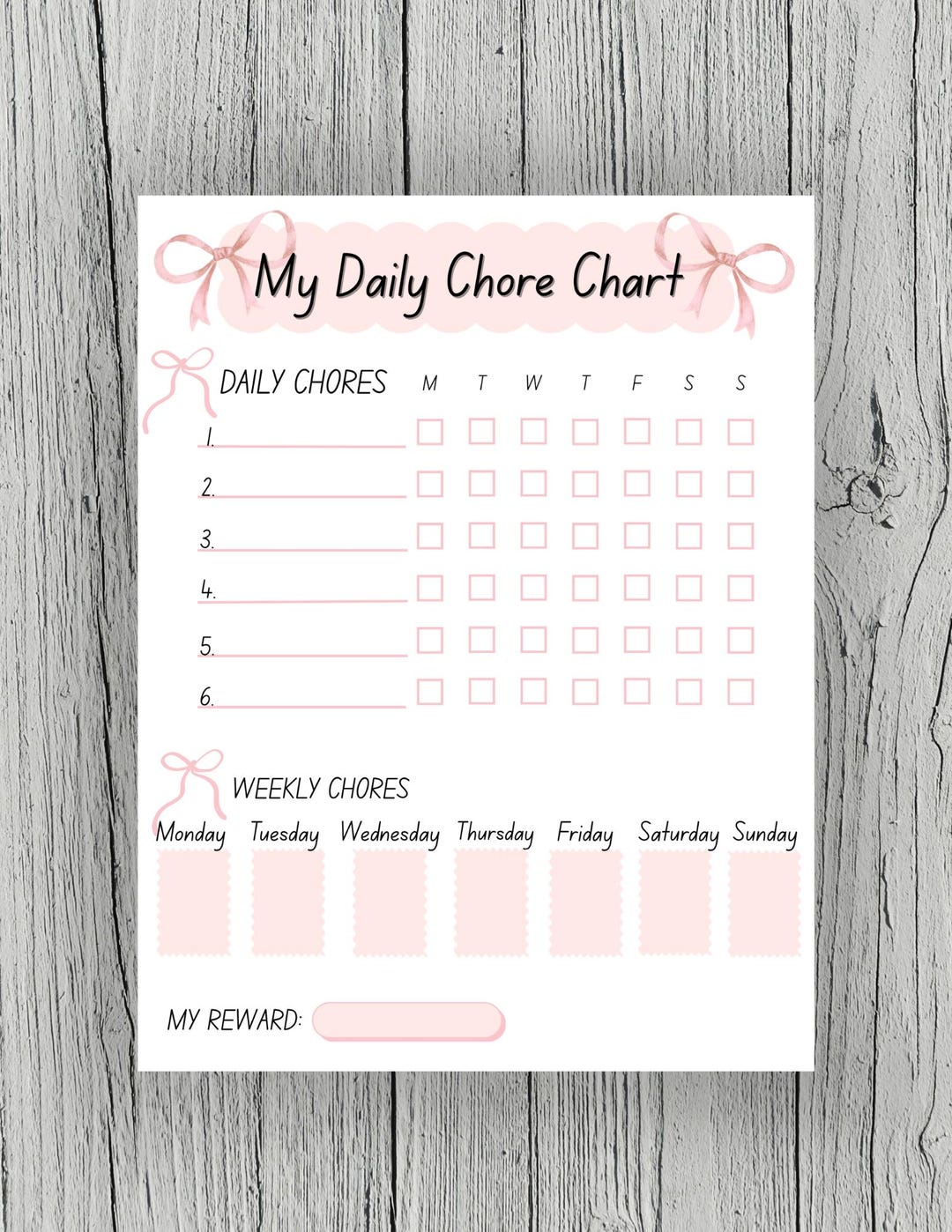 Editable Kids Chore Chart, Daily Weekly Routine Planner, Canva Template ...