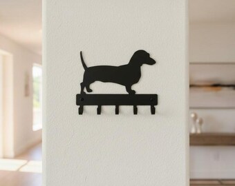 Metal Dog Key Holder, 5 Hooks, Entryway Organizer, Dog Leash Rack, Pet Lover Gift