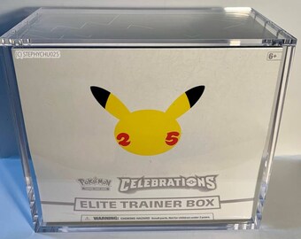 Magnet NO ASSEMBLY Custom MAGNETIC Clear Protective Pokemon Booster Box Case