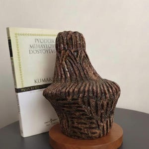 Hand-sculpted Ceramic Lamp Base, Brutalist Vase, Earthy Pottery Decor, Organic Modern Artisan (20cm)