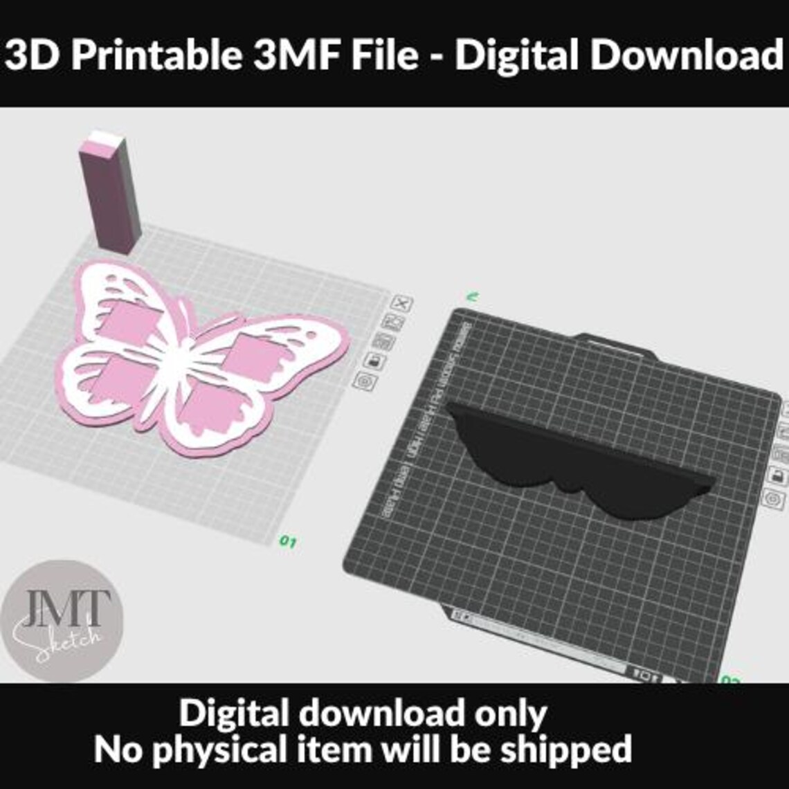 Butterfly QR Code Stand | 4 QR Display| Digital Download | 3D Print ...