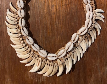 Stunning Shell and Teeth Tribal necklace from Papua New Guinea.