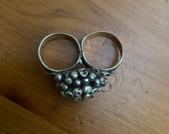 Gorgeous Tribal Silver Double Ring from Rajasthan
