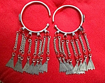 ON SALE Large Moroccan Tribal Bellydance Earrings for stretched earlobes