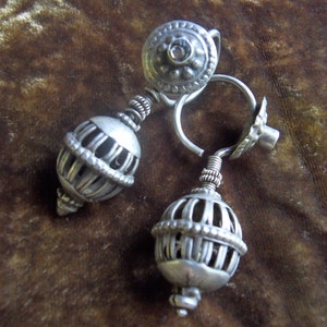 Vintage Tribal Silver Earrings from India