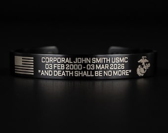 Custom Laser Engraved Memorial Bracelet, KIA , POW , MIA, Military, Loved ones