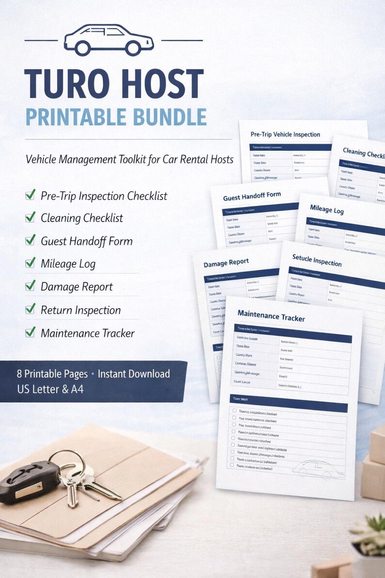 Turo Host Printable Bundle, Car Rental Management Templates (canva PDF ...