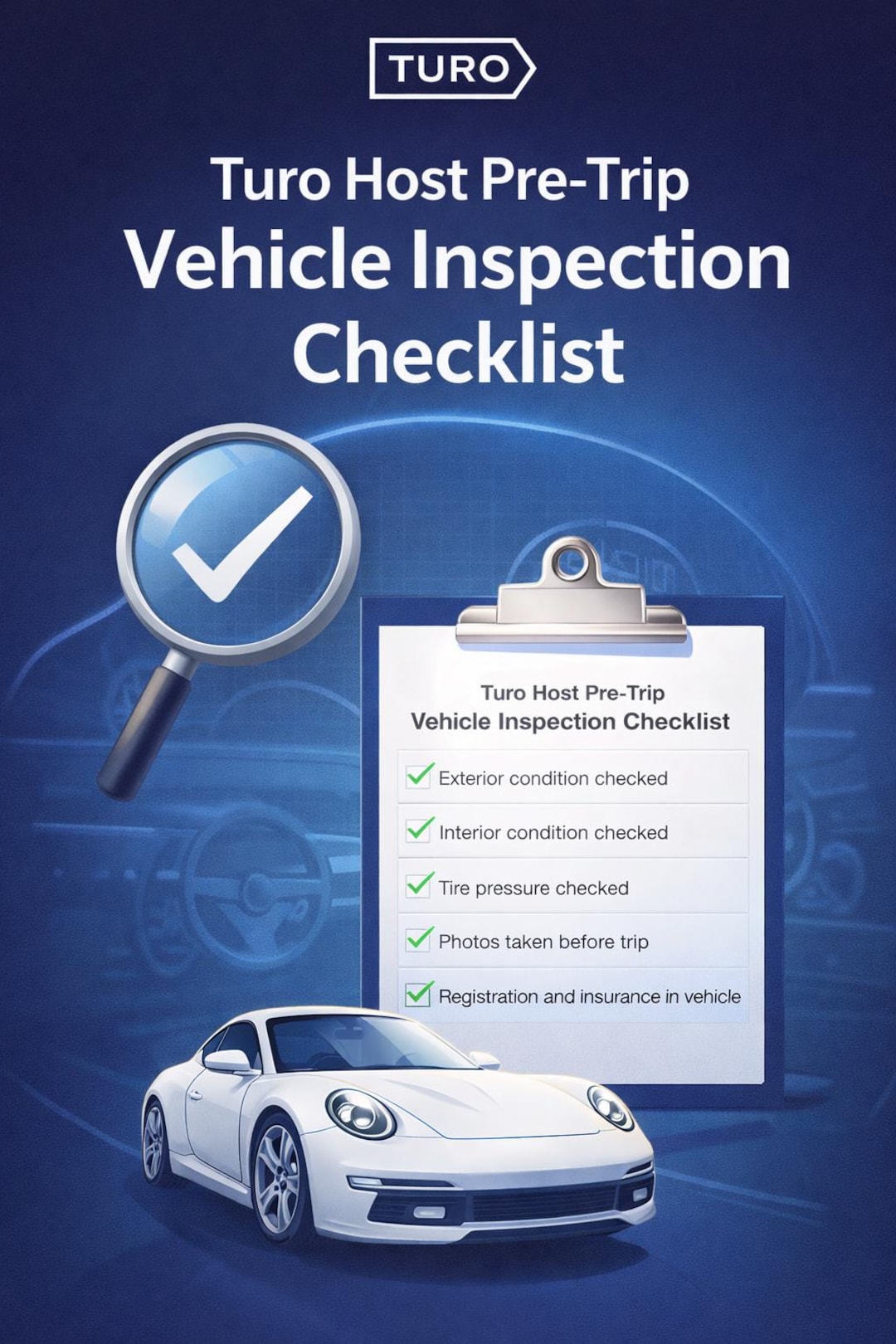 Turo Inspection Worksheet Turo Host Pre-trip Vehicle Inspection Checklist (PDF) - Etsy