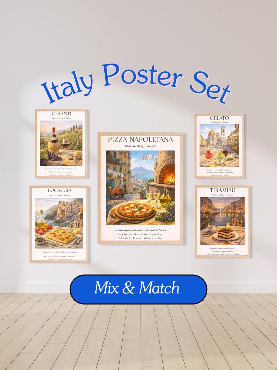 300 mediterranean kitchen posters bundle, retro café... Italian Food Poster Set | Vintage Kitchen Wall Art Prints - Etsy
