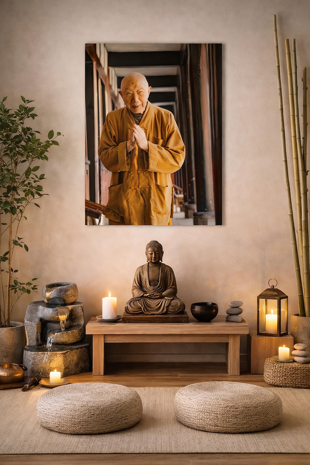 Zen Monk Wall Art, Buddhist Temple Photography Print, Minimalist Calm ...