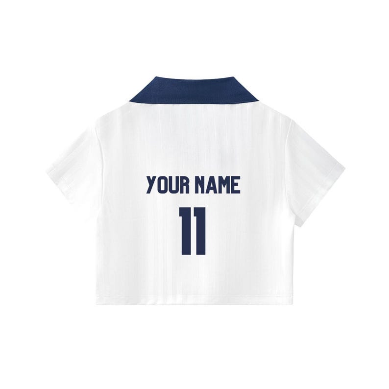 USA Crop Top Jersey for Women, Custom Name Number Soccer Shirt, World Cup Fan Top, Cute Game Day Outfit, USA Jersey image 4