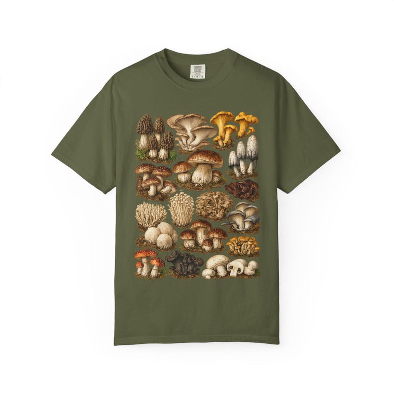 Vintage Mushroom Botanical Shirt | Forager Tee, Cottagecore Woodland ...