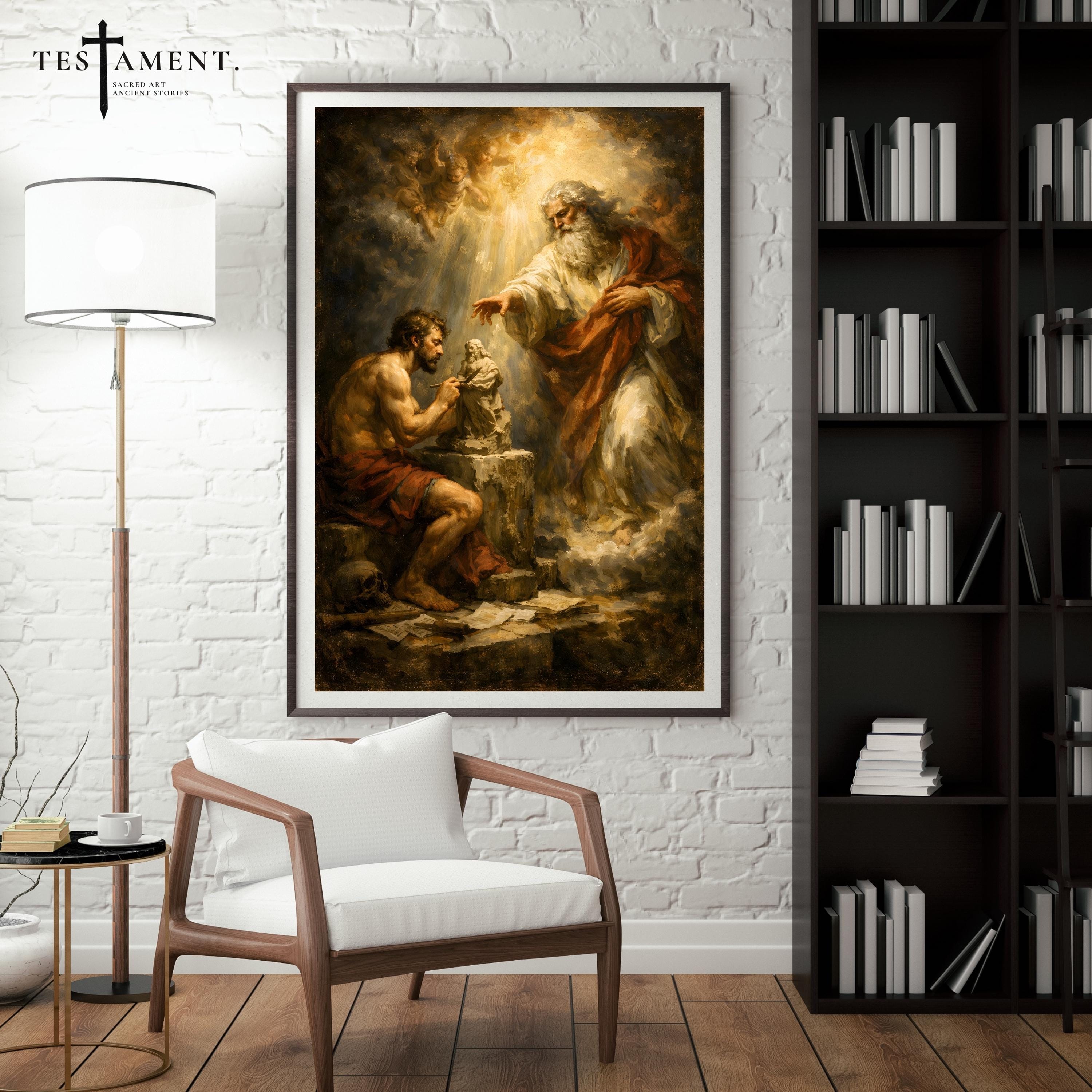 Biblical Creation Scene Poster Print, Sacred Art, Ancient Mythology ...