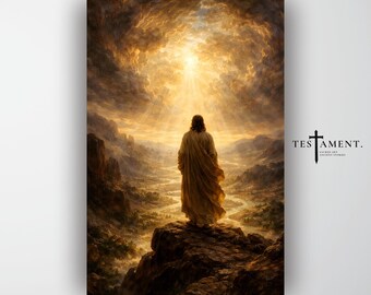 Jesus Looking Over the Promised Land Christian Wall Art Poster
