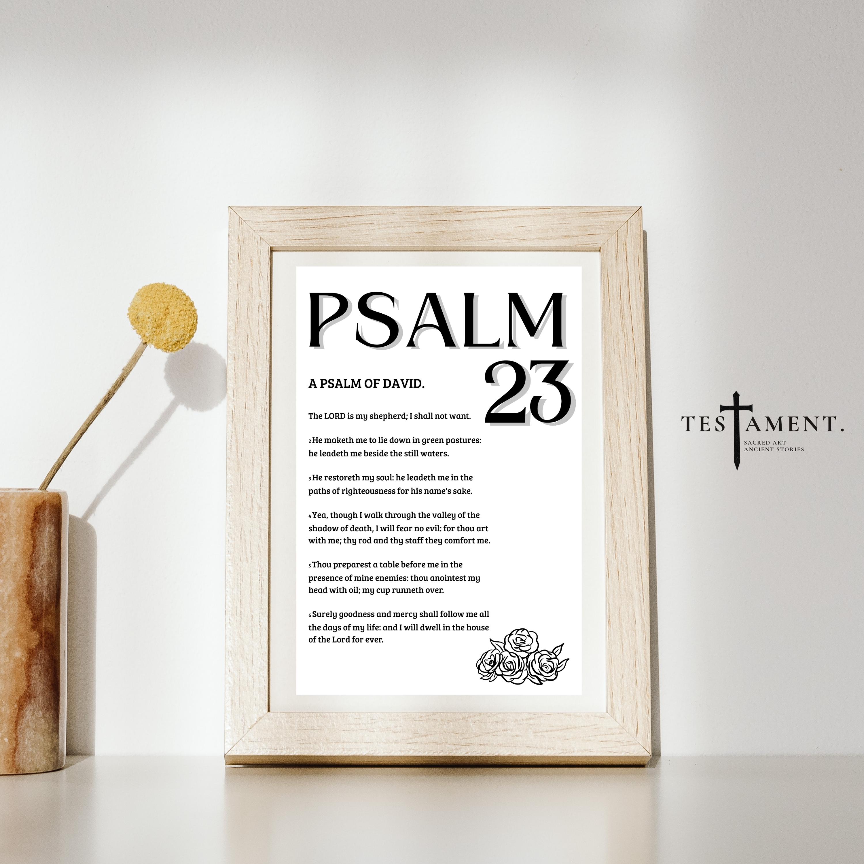 Psalm 23 Scripture Wall Art Poster Minimalist Bible Verse Print - Etsy