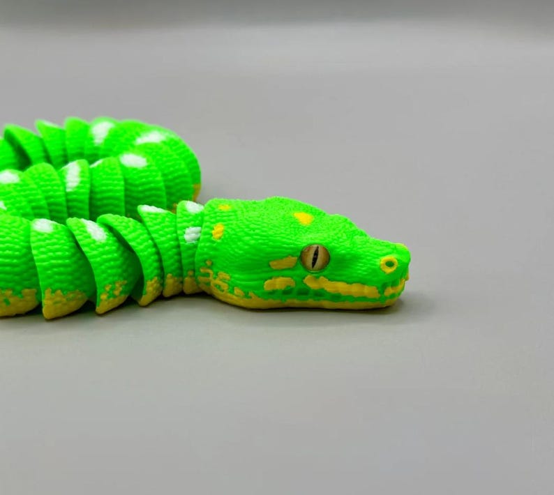 Giant Reticulated Python Toy 23 Inch Long Realistic Articulated Green Tree Python Snake Fidget Toy ...
