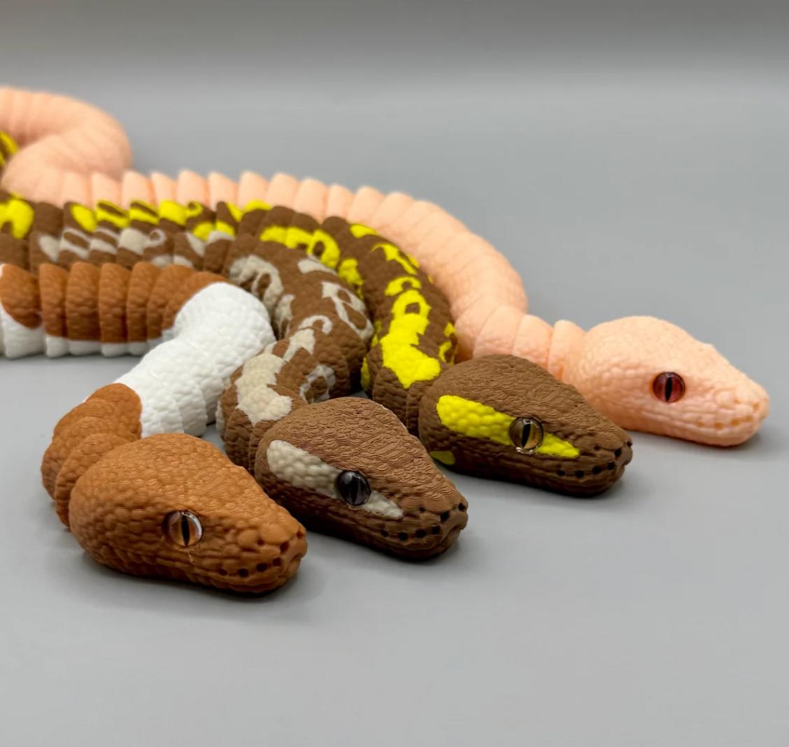 25 Inch Long Realistic Articulated Ball Python Snake 4 Color Choices ...