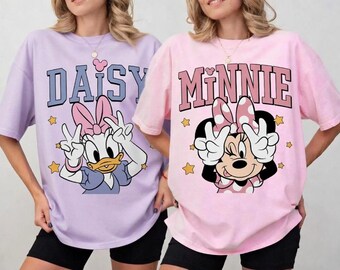 Retro Minnie Daisy Shirt, Vintage Disney Friends Tee, Comfort Colors White Disney Graphic Tee, Disney Girl Trip Shirt, Best Friend Gift Tee