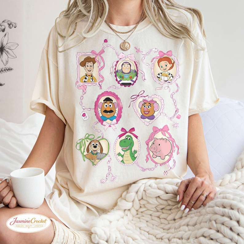 Toy Story Friends Shirt, Woody Buzz Jessie Rex Hamm Slinky Dog Mr Potato Head Tee, Cute Toy Story Characters Shirt, Disney Pixar Family Trip Ivory/Natural/Sand