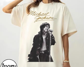 Michael Jackson Vintage Shirt, King of Pop Tee, Retro Music Graphic Tee, MJ Concert Style Shirt, Unisex Oversized Ivory T-Shirt Gift for Fan
