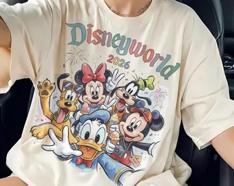 Camiseta de Disney World 2026, Camiseta de vacaciones familiares de Disney, Camiseta de viaje a Magic Kingdom, Camiseta grupal de Disney adorable, Regalo de atuendo de Disney en Florida